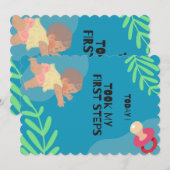 Invitation Premier pas de bébé (Devant / Derrière)