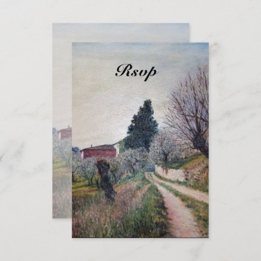 Invitation PREMIER PRINTEMPS EN LANSCAPE TUSCANY rsvp (Devant / Derrière)