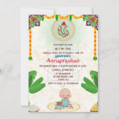 Invitation Premier Riz "Annaprashan" Bébé indien (Devant)