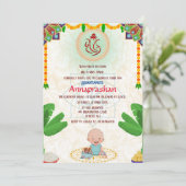 Invitation Premier Riz "Annaprashan" Bébé indien (Debout devant)
