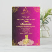 Invitation Premier Riz "Annaprashan" Indien Baby Image rose (Debout devant)