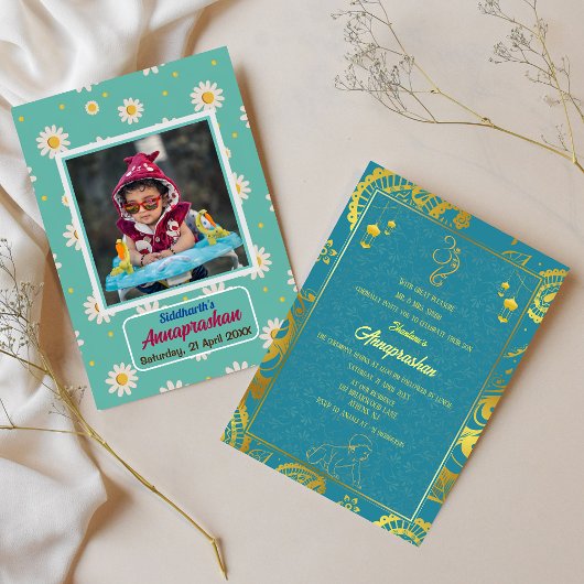 Invitation Premier Riz "Annaprashan" Photo indienne Baby