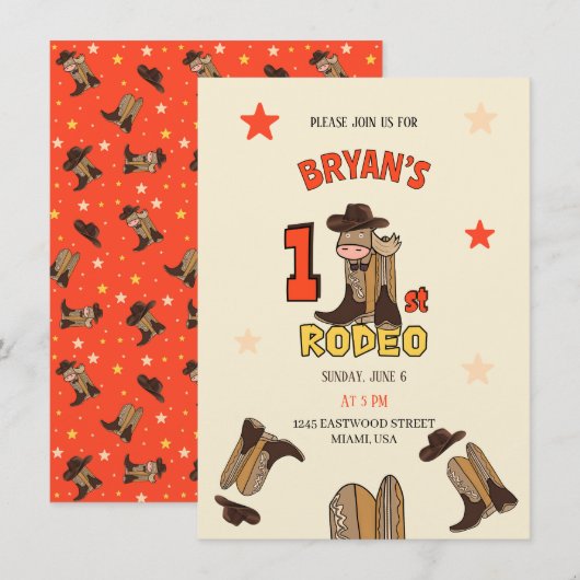 Invitation Premier Rodéo (Devant / Derrière)