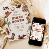 Invitation Premier rodéo 1er anniversaire Western cowboy phot