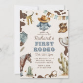Invitation Premier rodéo 1er anniversaire Western cowboy Wild (Devant)