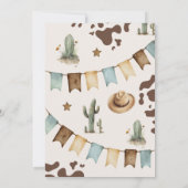 Invitation Premier rodéo 1er anniversaire Western cowboy Wild (Dos)