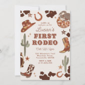 Invitation Premier rodéo 1er anniversaire Wild West cowboy (Devant)