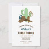 Invitation Premier Rodéo Anniversaire 1er Cowboy Cute Western (Devant)