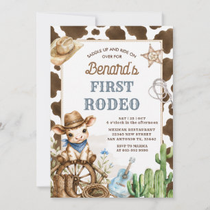 Invitation Premier Rodéo Anniversaire Cow-boy Far West Ours