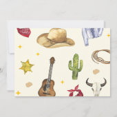 Invitation Premier Rodéo Anniversaire Cowboy Photo Anniversai (Dos)