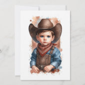 Invitation « Premier Rodéo » Anniversaire de 1 an Cowboy Rust (Dos)