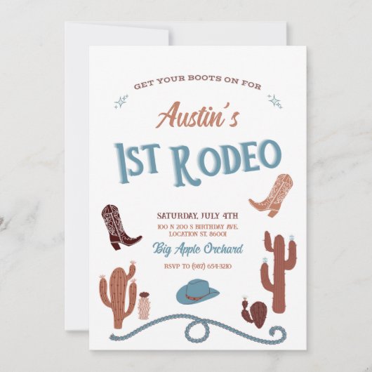 Invitation Premier Rodéo Bleu (Devant)