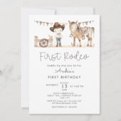 Invitation Premier Rodeo Boy Moderne 1er Anniversaire (Devant)