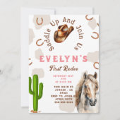 Invitation Premier Rodéo Chapeau de Cowboy Cheval Occidental (Devant)