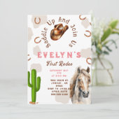 Invitation Premier Rodéo Chapeau de Cowboy Cheval Occidental (Debout devant)