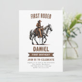 Invitation Premier Rodeo Cowboy 1er anniversaire (Debout devant)
