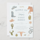 Invitation Premier Rodeo Cowboy Boy Anniversaire (Devant)