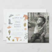 Invitation Premier Rodeo Cowboy Boy Anniversaire Photo (Devant)