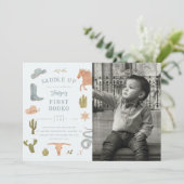 Invitation Premier Rodeo Cowboy Boy Anniversaire Photo (Debout devant)