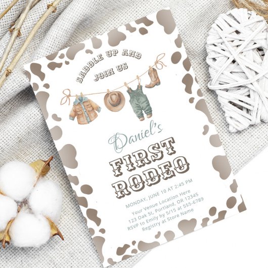 Invitation Premier Rodéo Cowboy Vêtements Western Boy Anniver