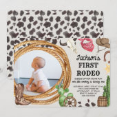 Invitation Premier Rodéo Cowboy Western Anniversaire Photo (Devant / Derrière)