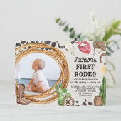 Invitation Premier Rodéo Cowboy Western Anniversaire Photo (Debout devant)