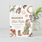 Invitation Premier Rodeo Cowboy Wild West Boy Anniversaire (Debout devant)