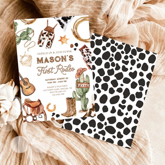 Invitation Premier Rodeo Cowboy Wild West Boy Anniversaire