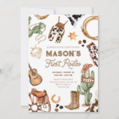 Invitation Premier Rodeo Cowboy Wild West Boy Anniversaire (Devant)