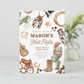 Invitation Premier Rodeo Cowboy Wild West Boy Anniversaire (Debout devant)