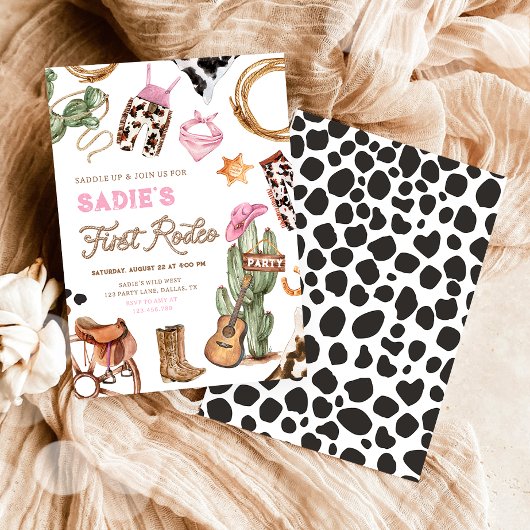 Invitation Premier Rodéo Cowboy Wild West Western Girl Annive