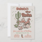 Invitation Premier Rodéo Cowgirl Cowboy Anniversaire (Devant)