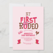 Invitation Premier Rodeo Cowgirl rose 3e anniversaire (Devant)
