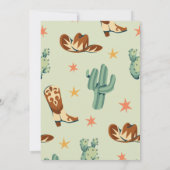 Invitation Premier Rodéo de garçon Anniversaire Cowboy Cute K (Dos)