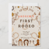 Invitation Premier Rodeo Horseshoe Motif Pays (Devant)