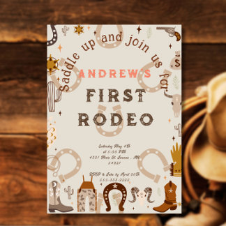 Invitation Premier Rodeo Horseshoe Motif Pays