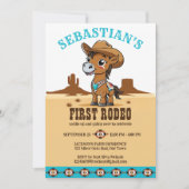 Invitation Premier Rodeo mignon cowboy cheval d'anniversaire (Devant)