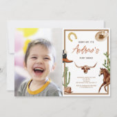 Invitation Premier Rodéo moderne Southern Cowboy Photo Annive (Devant)