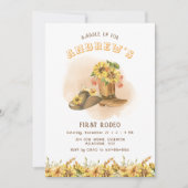 Invitation Premier Rodéo Neutre Sud Cowboy Anniversaire (Devant)