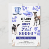 Invitation Premier Rodéo Occidental Anniversaire BLUE (Devant)