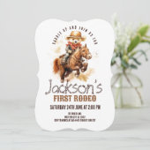 Invitation Premier Rodéo Ours en Teddy Cheval Garçon Premier  (Debout devant)