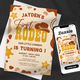 Invitation Premier Rodeo Petit Cowboy Anniversaire