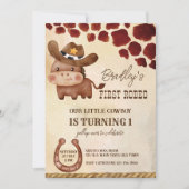 Invitation Premier rodéo petit cowboy mignon cheval bébé anni (Devant)