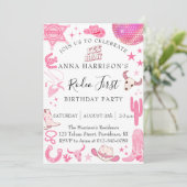 Invitation Premier rodéo rose 1er anniversaire (Debout devant)