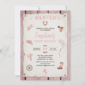 Invitation Premier Rodéo rose mignonne fille 1er anniversaire (Devant)