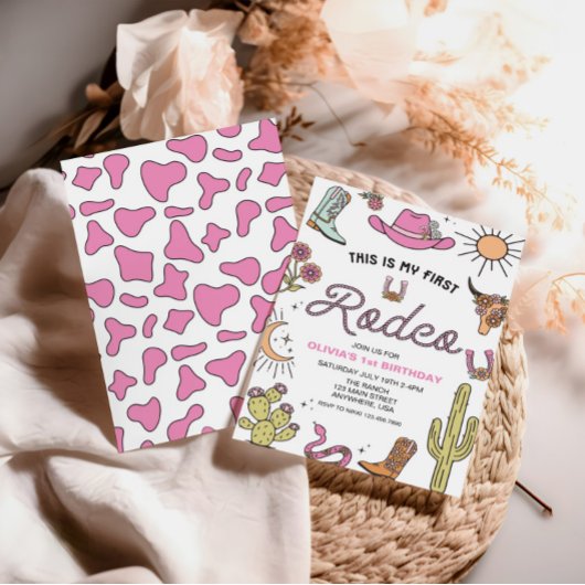 Invitation Premier Rodéo Rose Occidental 1er Anniversaire