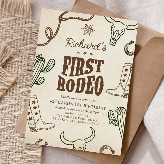 Invitation Premier Rodeo Western Boy 1er anniversaire