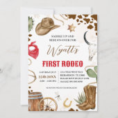 Invitation PREMIER RODÉO Western Cowboy 1er Anniversaire Invi (Devant)