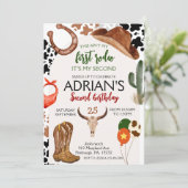 Invitation Premier Rodéo Western Cowboy Deuxième anniversaire (Debout devant)