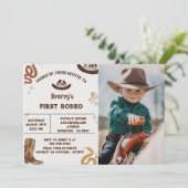Invitation Premier Rodéo Western Cowboy photo d'anniversaire (Debout devant)